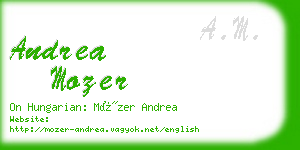 andrea mozer business card